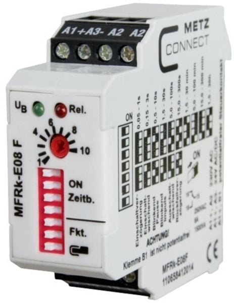 METZ CONNECT MFRk-E08 F, Valkoinen, 230 V, 250 V, 22,5 x 60 x 61,3 mm, 70 g