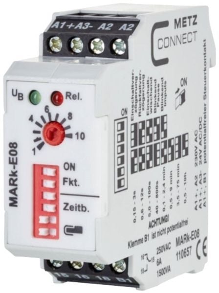 METZ CONNECT 110657, Valkoinen, 24 V, 250 V, 22,5 x 60 x 61,3 mm, 70 g, -10 - 55 °C:ssa