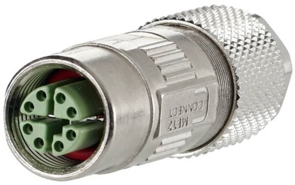 METZ CONNECT - Nettverkkontakt - 8-pins M12 (hunn) - skjermet - CAT 6a - IEEE 802.3an