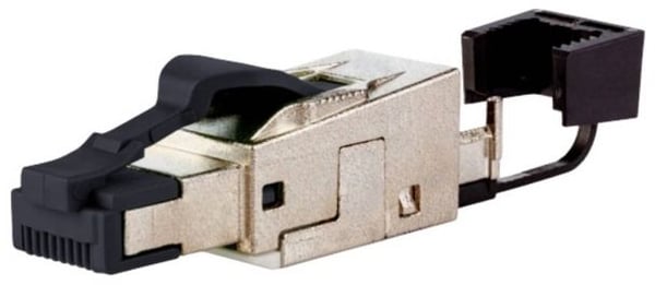 METZ CONNECT pro - Verkkoliitin - RJ-45 (uros) - suojattu - CAT 6e - IEEE 802.3an - solmuton - musta