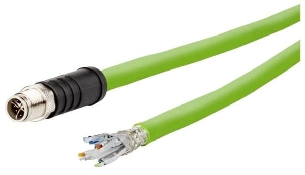 METZ CONNECT 142M6X10020, 2 m, M12, Hunkjønn, Grønn, Kopper, 26/19