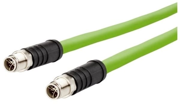 METZ CONNECT 142M6X11020, 2 m, M12, M12, Hunkjønn, Grønn, Kopper