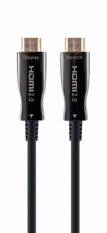 Cablexpert - HDMI-kabel med Ethernet - HDMI hann til HDMI hann - 20 m - Active Optical Cable (AOC), støtter 21:9 kinosideforhold, 4K60Hz UHD-støtte