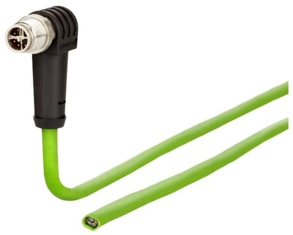 Metz Connect 142M2XC0010 M12 nätverkskabel, patchkabel CAT 6a S/FTP 1 m grön PUR-mantel, syrabeständig, ozonbeständig, UV-beständig, dragkedje-komp...