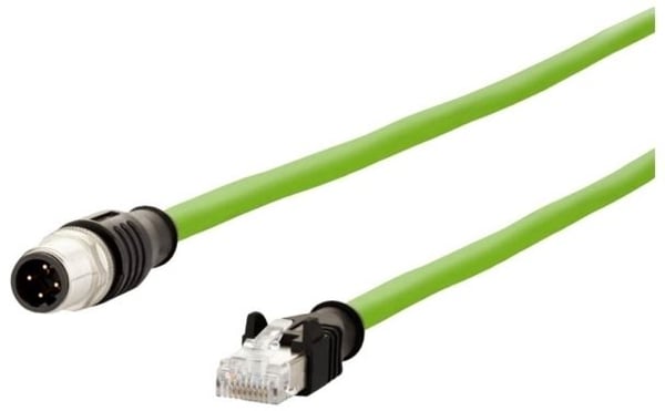 METZ CONNECT 142M4D15100, 10 m, Cat5e, RJ-45, M12, Grønn