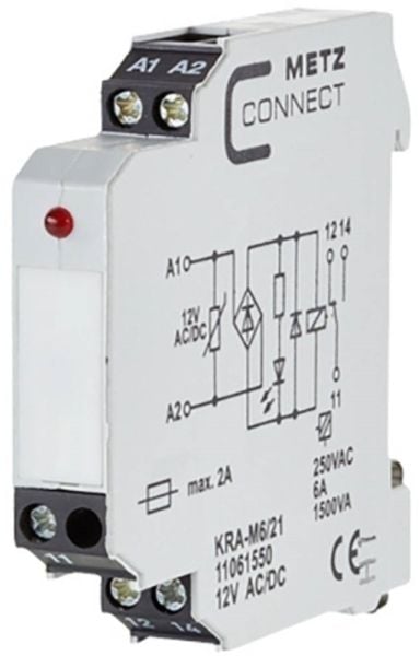METZ CONNECT KRA-M6/21, Valkoinen, 250 V, 8 A, 11,2 x 60 x 61,3 mm, 45 g