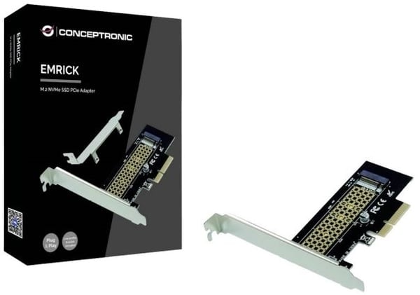 Conceptronic EMRICK05B, PlayStation Network, M.2, PCIe 3.0, Sort, Rustfritt stål, Passiv, China