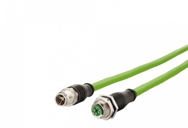 METZ CONNECT 142M2X12100, 10 m, Cat6a, M12, M12