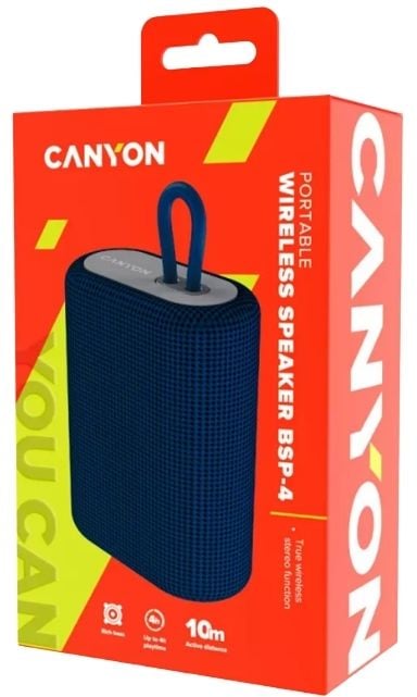 Canyon BSP-4 - Høyttaler - for bærbar bruk - trådløs - Bluetooth - 5 watt - blå