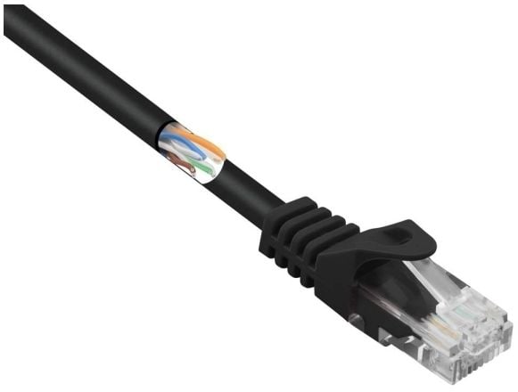 Renkforce RF-5044018 RJ45 verkkokaapeli, patch-kaapeli CAT 5e U/UTP 3,00 m Musta lukitussuojalla 1 kpl