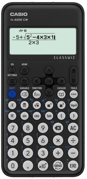 Casio FX-82DE CW, Lomme, Vitenskaplig, 12 sifre, Batteri, Svart