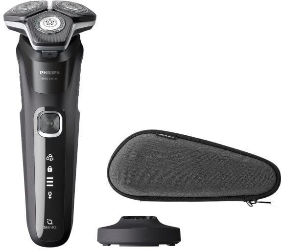 Philips SHAVER Series 5000 S5898/35 Wet & Dry elektrisk barbermaskin, Roterende hode, Svart, SteelPrecision blades, Rustfritt stål, Knapper, LED