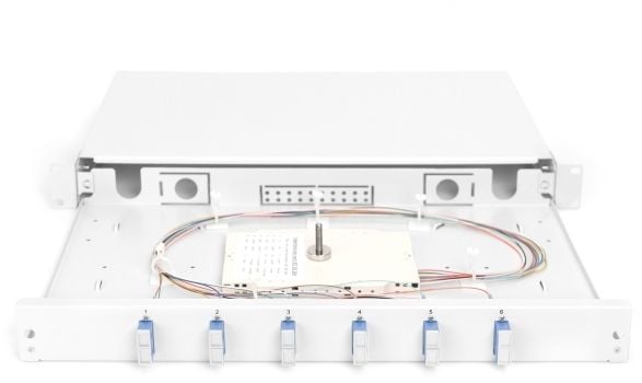 Digitus DN-96320/9, SC, OS2, Harmaa, Terästä, Telinekiinnitys, 1U