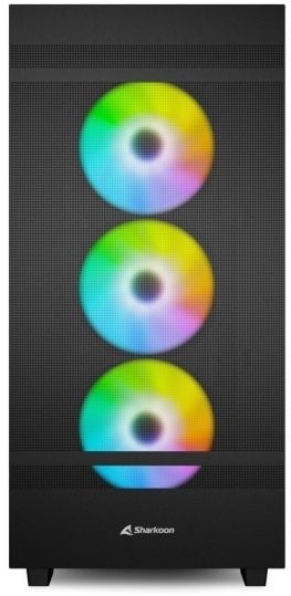 Sharkoon Rebel C50 RGB - ATX-boks - sidepanel med vindu (herdet glass) - ingen strømforsyning (ATX) - svart - USB/lyd