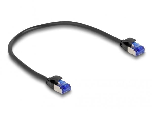 Delock RJ45 verkkokaapeli Cat.6A S/FTP Slim 0,25 m musta
