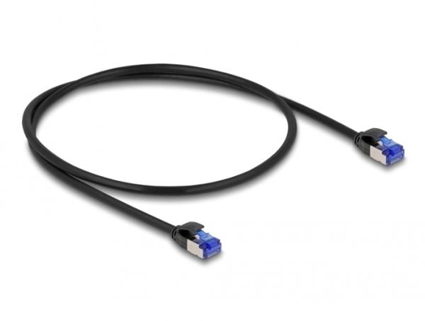 Delock RJ45-nätverkskabel Cat.6A S/FTP Slim 0,5 m svart