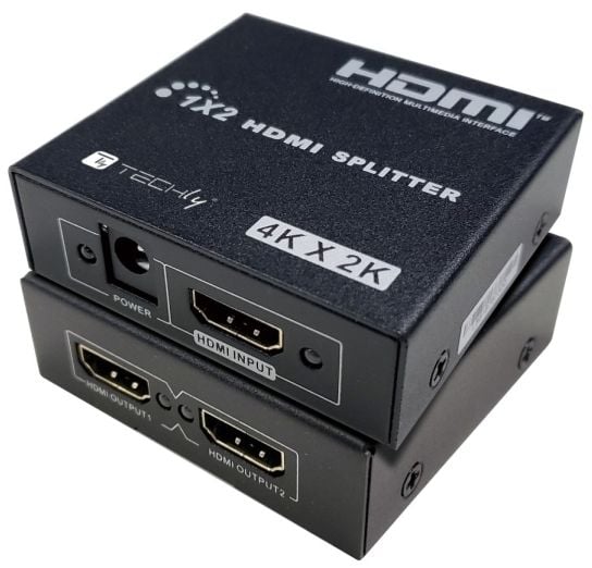 Techly IDATA HDMI-4K230, HDMI, 2x HDMI, 3840 x 2160 piksler, Sort, Metall, 15 m