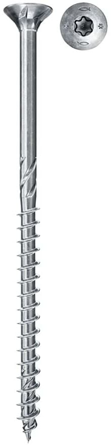 Fischer 670475, Ruuvi, Ruostumaton teräs, Puu, Yleishyödylliset laitokset, Osittainen kierre, Uppokanta