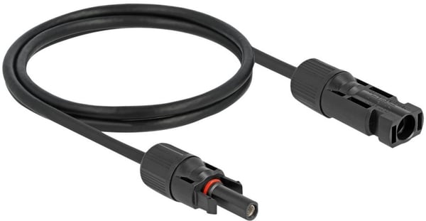 Delock - Solar cable - DL4 (hann) til DL4 (hunn) - 1500 V - 1 m - snap-in - svart