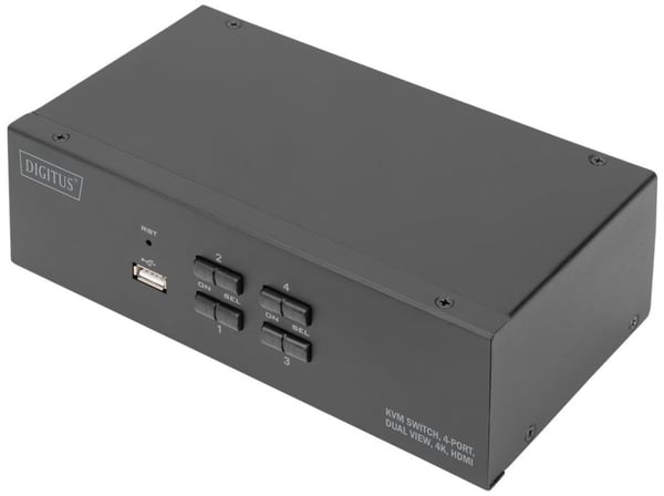 DIGITUS - KVM / lyd / USB-svitsj - 4 x KVM port(s) - 1 lokalbruker - stasjonær
