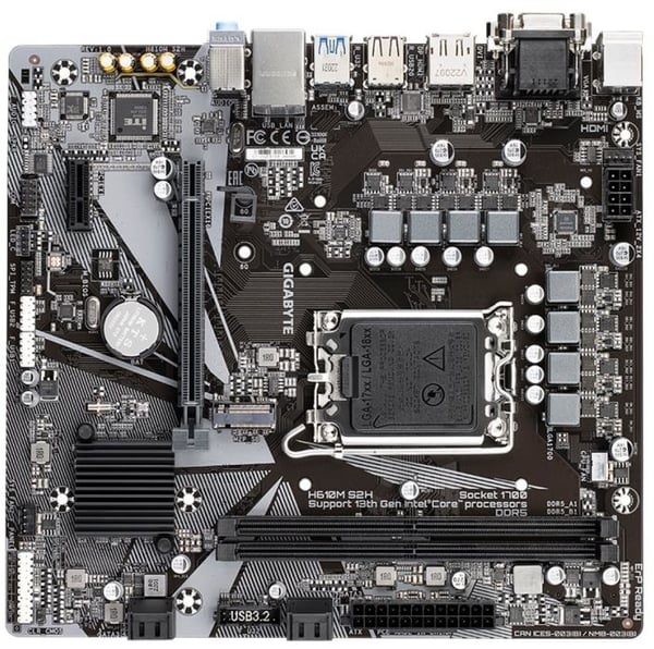 Gigabyte H610M S2H - 1.0 - hovedkort - micro ATX - LGA1700-sokkel - H610 Chipset - USB 3.2 Gen 1 - Gigabit LAN - innbygd grafikk (CPU kreves) - HD-...