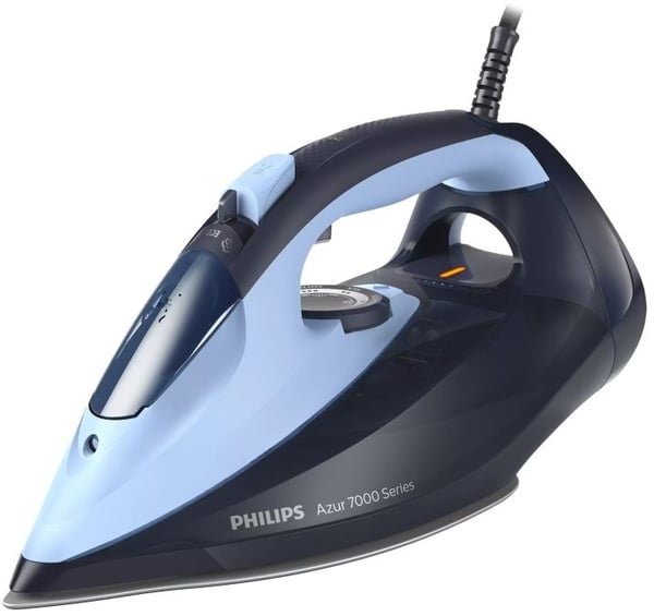Philips Azur 7000 Series DST7041 - Ångstrykjärn med automatisk avstängning - sula SteamGlide Elite - 2800 W - ljusblå/mörkblå