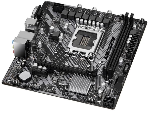 ASRock H610M-HVS/M.2 - 2.0 - moderkort - micro ATX - LGA1700-uttag - H610 Chipuppsättning - USB 3.2 Gen 1 - Gigabit LAN - inbyggda grafiken (CPU kr...