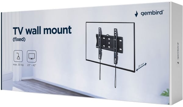 Gembird WM-42F-01 - Monteringssett (veggmontering) - for TV - fast - stål - finteksturert svart - skjermstørrelse: 23"-42"