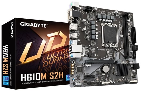 Gigabyte H610M S2H - 1.0 - hovedkort - micro ATX - LGA1700-sokkel - H610 Chipset - USB 3.2 Gen 1 - Gigabit LAN - innbygd grafikk (CPU kreves) - HD-...