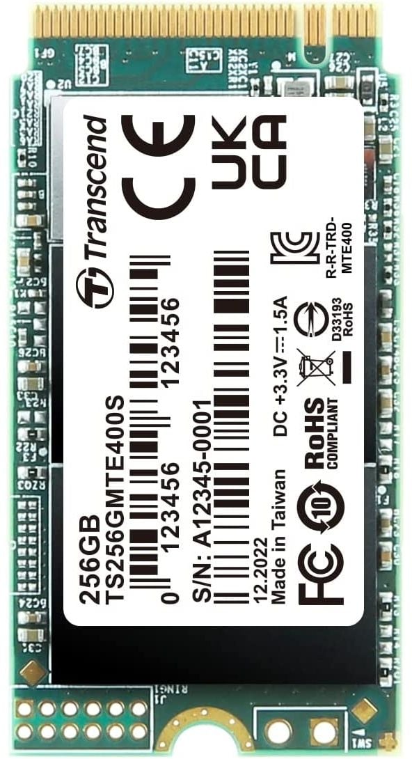 Transcend PCIe SSD 400S, 256 GB, M.2
