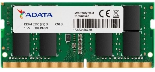 ADATA AD4S32008G22-SGN, 8 GB, 1 x 8 GB, DDR4, 3200 Mhz, 260-pinners SO-DIMM