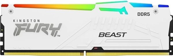 Kingston FURY Beast RGB - DDR5 - modul - 32 GB - DIMM 288-pin - 5600 MT/s / PC5-44800 - CL36 - 1.25 V - ikke-bufret - on-die ECC - hvit