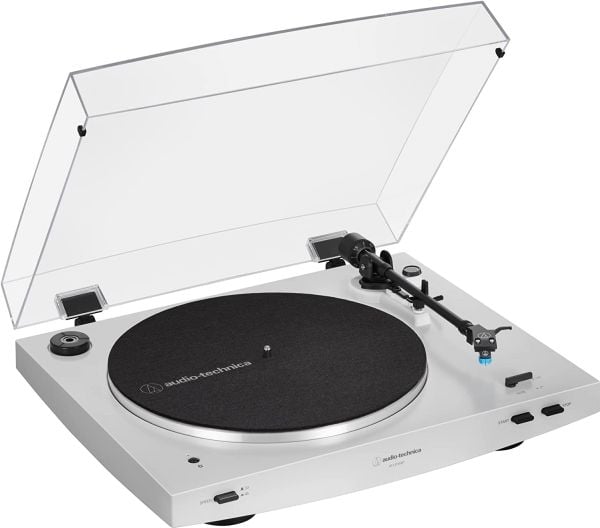 Audio-Technica AT-LP3XBTWH, Hihnakäyttöinen levysoitin, Täysin automaattinen, Valkoinen, Alumiini, 33 1/3,45 RPM, DC-moottori