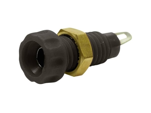 Cliff CL1450A laboratorietilkobling, vertikal innbygging lodding, stift-diameter: 4 mm, sort, 1 stk