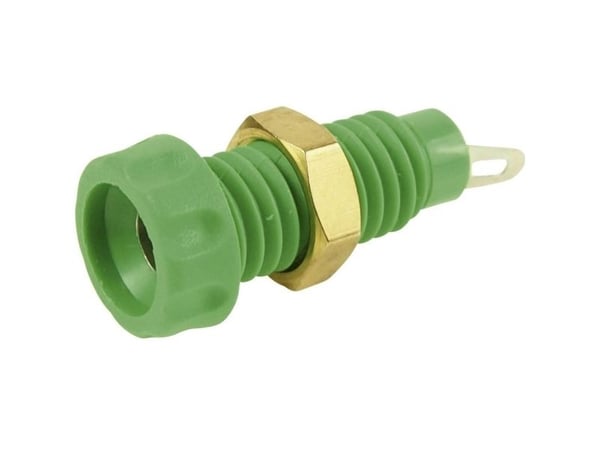 Cliff CL1460A laboratorietilkobling vertikal innbygging stift-diameter 4 mm grønn 1 stk