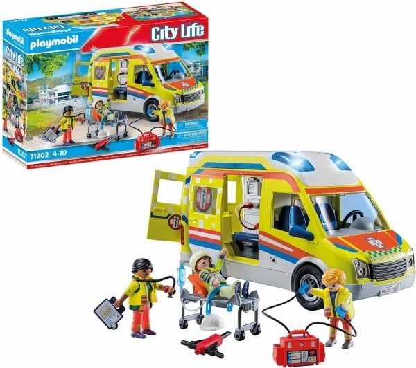 Playmobil City Life Rettungswagen mit Licht & Sound, Toiminta/Seikkailu, 4 vuosi/vuosia, Monivärinen