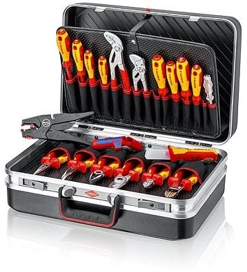 Knipex 2120, Svart, Metallisk, Rød, Gult, 400 mm, 200 mm, 190 mm, 7,45 kg, 20 verktøy