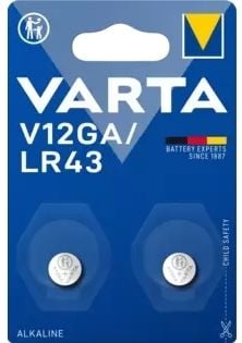 V12GA/LR43 Alkaline 2 Pack