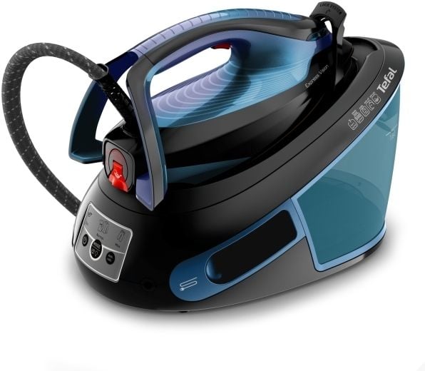 Tefal Express Vision SV8151 - Dampstrykejern - strykesål: Durilium AirGlide Autoclean - 2800 W - blå/svart