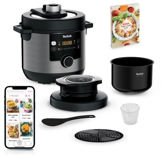 Tefal Turbo Cuisine & Fry CY7788, 7,6 l, 7,6 l, Svart, Digitalt, 1200 W, 345 mm