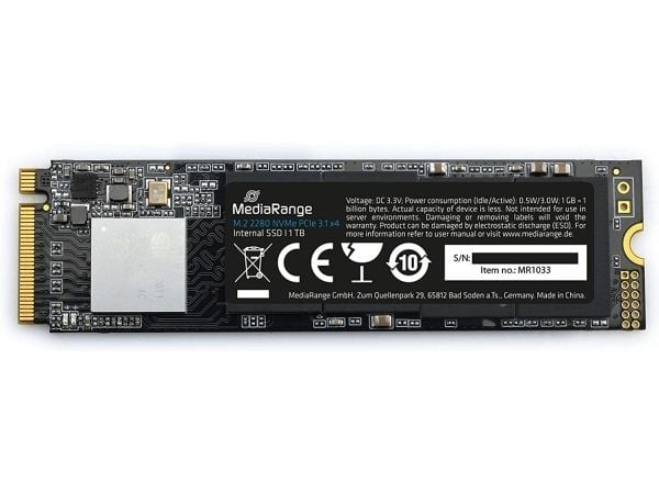 MediaRange MR1033, 1000 GB, M.2, 2200 MB/s, 20 Gbps
