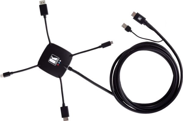 Kramer K-SPIDER - Videokort - HDMI, DisplayPort, Mini DisplayPort, USB-C hane till USB, HDMI hane - 3.05 m - stöd för 4K, aktiv