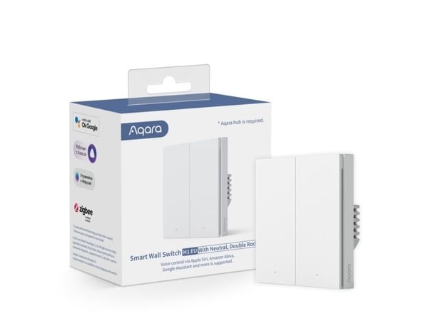Aqara Smart Wall Switch H1 (neutraalilla kaksoiskulkuvarrella)