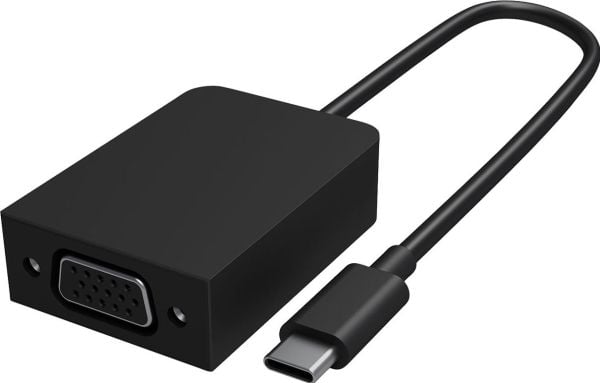 Microsoft Surface USB-C/VGA Adapter, VGA (D-Sub), USB Type-C, Uros, Naaras, Musta, 1 kpl