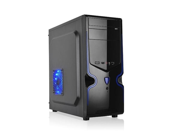 L-Link CYGNUS, Tower, PC, Svart, ATX, micro ATX, Plast, Stål, Blå