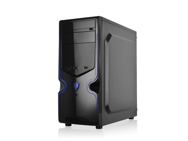 L-Link CYGNUS, Tower, PC, Svart, ATX, micro ATX, Plast, Stål, Blå