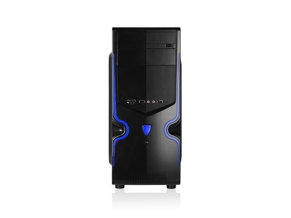 L-Link CYGNUS, Tower, PC, Svart, ATX, micro ATX, Plast, Stål, Blå