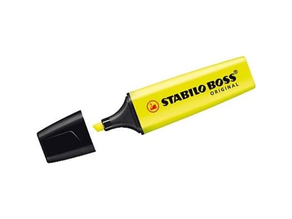 STABILO BOSS ORIGINAL, 1 stykker, Gult, Meisel tupp, Gult, Rektangel, 2 mm