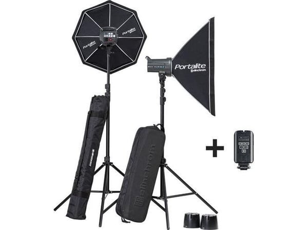 Elinchrom D-Lite RX 4 - Dual Monolight Kit - strobelampesett - 2 hoder x 1 lampe - 400 joule - AC