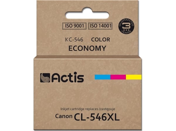 Actis KC-546, Standard utskriftsproduksjon, Blå, Rød, Gult, Fargestoffbasert blekk, 15 ml, 1 stykker, Enkeltpakke